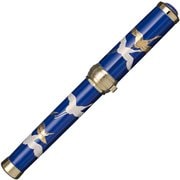 有田焼万年筆 鶴の舞 瑠璃 金メッキ 中字 受注生産品 102019400
