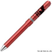 【限定】回転式多機能ペン シャーボNu(ニュー) ボール径:0.5mm インク色:2色(黒・赤) シャープペン芯径:0.5mm 本体色:ゴジラ レッド トップインシャープ機構搭載 SBS35-GZ24-R
