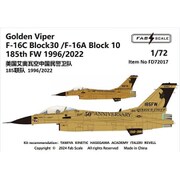 FABD72017 1/72 デカール 米空軍 ゴールデンヴァイパーF-16C ブロック30/F-16A ブロック10第185戦闘航空団 1996年/2022年 [プラモデル用品]
