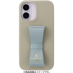 LBGLBR2IP2461 [iPhone 16用 Slim Wrap Case Stand ＆ Ring Ribbon Gray×Light Blue]