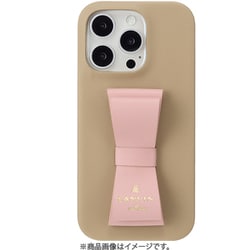 LBBPKR2IP2463P [iPhone 16 Pro用 Slim Wrap Case Stand ＆ Ring Ribbon Beige×Pink]