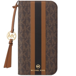 MKSTTCBRWFLIP2463P [iPhone 16 Pro用 Folio Case Stripe with Tassel Charm for Magsafe Brown]
