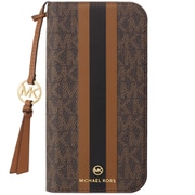 MKSTTCBRWFLIP2463P [iPhone 16 Pro用 Folio Case Stripe with Tassel Charm for Magsafe Brown]