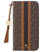 MKSTTCBRWFLIP2469 [iPhone 16 Pro Max用 Folio Case Stripe with Tassel Charm for Magsafe Brown]