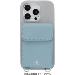 ELGLBWPWPIP2463P [iPhone 16 Pro用 Wrap Case with Pouch Gray×Light Blue]