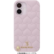 STLPKWPHSIP2461 [iPhone 16用 Wrap Case Heart Quilting with Hand Strap Lavender Pink]