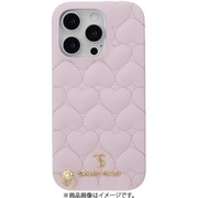 STLPKWPHSIP2463P [iPhone 16 Pro用 Wrap Case Heart Quilting with Hand Strap Lavender Pink]