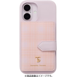 STLPKWPCWIP2461 [iPhone 16用 Wrap Case with Plaid Magsafe Card Wallet Lavender Pink]