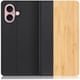 WORK08IP-TA-IP16 [iPhone 16 用 天然木仕様の本革スマホケース/スタンド機能＆カードポケット付き 竹]