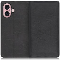 WORK10IP-BK-IP16 [iPhone 16 用 本革スマホケース/スタンド機能＆カードポケット付き ブラック]