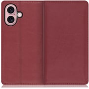 WORK10IP-RD-IP16 [iPhone 16 用 本革スマホケース/スタンド機能＆カードポケット付き ワインレッド]