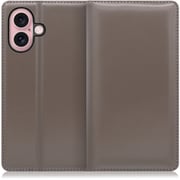 WORK14IP-GY-IP16 [iPhone 16 用 本革スマホケース/スタンド機能＆カードポケット付き グレー]