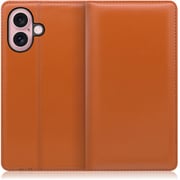 WORK14IP-OG-IP16 [iPhone 16 用 本革スマホケース/スタンド機能＆カードポケット付き オレンジ]