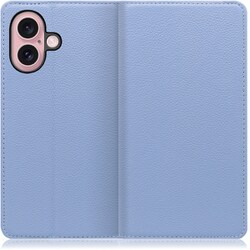 WORK16IP-BU-IP16 [iPhone 16 用 本革スマホケース/スタンド機能＆カードポケット付き ブラック]