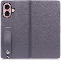 WORK23IP-GB-IP16 [iPhone 16 用 ベルト付きの本革スマホケース/スタンド機能＆カードポケット付き グレージュ]