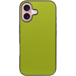 WORK24IP-LG-IP16 [iPhone 16 用 レザースマホケース/ストラップホール付き ライムグリーン]