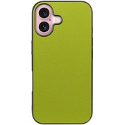 WORK24IP-LG-IP16 [iPhone 16 用 レザースマホケース/ストラップホール付き ライムグリーン]