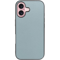 WORK25IP-BU-IP16 [iPhone 16 用 本革スマホケース/ストラップホール付き スカイブルー]