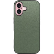 WORK25IP-DG-IP16 [iPhone 16 用 本革スマホケース/ストラップホール付き ダルグリーン]