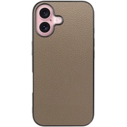 WORK25IP-GB-IP16 [iPhone 16 用 本革スマホケース/ストラップホール付き グレージュ]