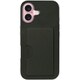 WORK28IP-EG-IP16 [iPhone 16 用 PUレザースマホケース/カードポケット＆ストラップホール付き エバーグリーン]