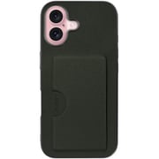 WORK28IP-EG-IP16 [iPhone 16 用 PUレザースマホケース/カードポケット＆ストラップホール付き エバーグリーン]
