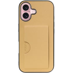WORK28IP-GD-IP16 [iPhone 16 用 PUレザースマホケース/カードポケット＆ストラップホール付き ゴールド]
