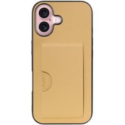 WORK28IP-GD-IP16 [iPhone 16 用 PUレザースマホケース/カードポケット＆ストラップホール付き ゴールド]