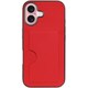 WORK28IP-RD-IP16 [iPhone 16 用 PUレザースマホケース/カードポケット＆ストラップホール付き レッド]