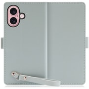 WORK29IP-GN-IP16 [iPhone 16 用 本革スマホケース/スタンド機能＆ストラップホール付き アイスグリーン]