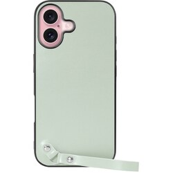 WORK33IP-GN-IP16 [iPhone 16 用 本革スマホケース/ストラップ＆ストラップホール付き アイスグリーン]