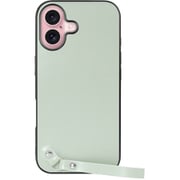 WORK33IP-GN-IP16 [iPhone 16 用 本革スマホケース/ストラップ＆ストラップホール付き アイスグリーン]