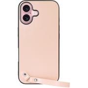 WORK33IP-PK-IP16 [iPhone 16 用 本革スマホケース/ストラップ＆ストラップホール付き ピーチピンク]