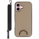 WORK37IP-BN-IP16 [iPhone 16 用 首掛けスマホケース/ネックストラップ付き ラテブラウン]