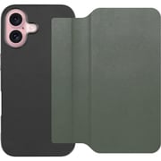 WORK38IP-EG-IP16 [iPhone 16 用 PUレザースマホケース/ストラップホール＆カードポケット付き エバーグリーン]