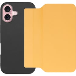 WORK38IP-OG-IP16 [iPhone 16 用 PUレザースマホケース/ストラップホール＆カードポケット付き メープルオレンジ]