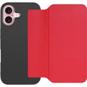 WORK38IP-RD-IP16 [iPhone 16 用 PUレザースマホケース/ストラップホール＆カードポケット付き スカーレット]