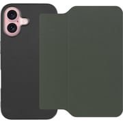 WORK39IP-EG-IP16 [iPhone 16 用 PUレザースマホケース/ストラップホール＆カードポケット付き エバーグリーン]
