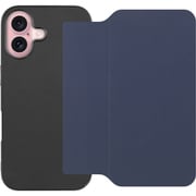 WORK39IP-NY-IP16 [iPhone 16 用 PUレザースマホケース/ストラップホール＆カードポケット付き ネイビー]