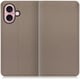 WORK47IP-GB-IP16 [iPhone 16 用 本革スマホケース/スタンド機能＆カードポケット付き グレージュ]