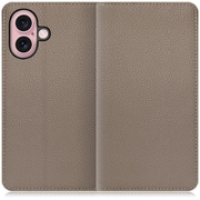 WORK47IP-GB-IP16 [iPhone 16 用 本革スマホケース/スタンド機能＆カードポケット付き グレージュ]