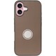 WORK48IP-BN-IP16 [iPhone 16 用 本革スマホケース/スタンド機能＆ストラップホール付き ラテブラウン]