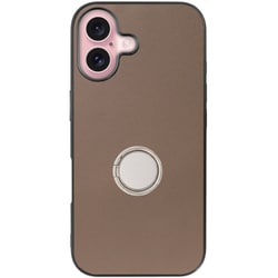 WORK48IP-BN-IP16 [iPhone 16 用 本革スマホケース/スタンド機能＆ストラップホール付き ラテブラウン]
