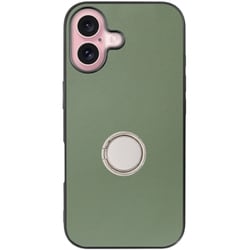 WORK48IP-GN-IP16 [iPhone 16 用 本革スマホケース/スタンド機能＆ストラップホール付き ホーリーグリーン]