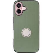 WORK48IP-GN-IP16 [iPhone 16 用 本革スマホケース/スタンド機能＆ストラップホール付き ホーリーグリーン]