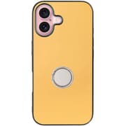 WORK48IP-YL-IP16 [iPhone 16 用 本革スマホケース/スタンド機能＆ストラップホール付き イエローベージュ]