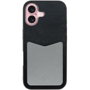 WORK49IP-BKGY-IP16 [iPhone 16 用 PUレザースマホケース/ストラップホール＆カードポケット付き ブラックグレー]
