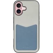 WORK49IP-GYBU-IP16 [iPhone 16 用 PUレザースマホケース/ストラップホール＆カードポケット付き グレーブルー]