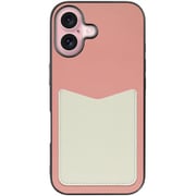 WORK49IP-PKCM-IP16 [iPhone 16 用 PUレザースマホケース/ストラップホール＆カードポケット付き ピンククリーム]