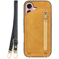 WORK54IP-YL-IP16 [iPhone 16 用 背面型スマホショルダーケース/ロングストラップ＆カードポケット付き ゴールデンイエロー]
